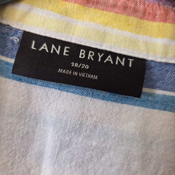 Lane Bryant Shirt Women's Size 18/20 Stripes Long Sleeve No-Peek Collection - Picture 5 of 8